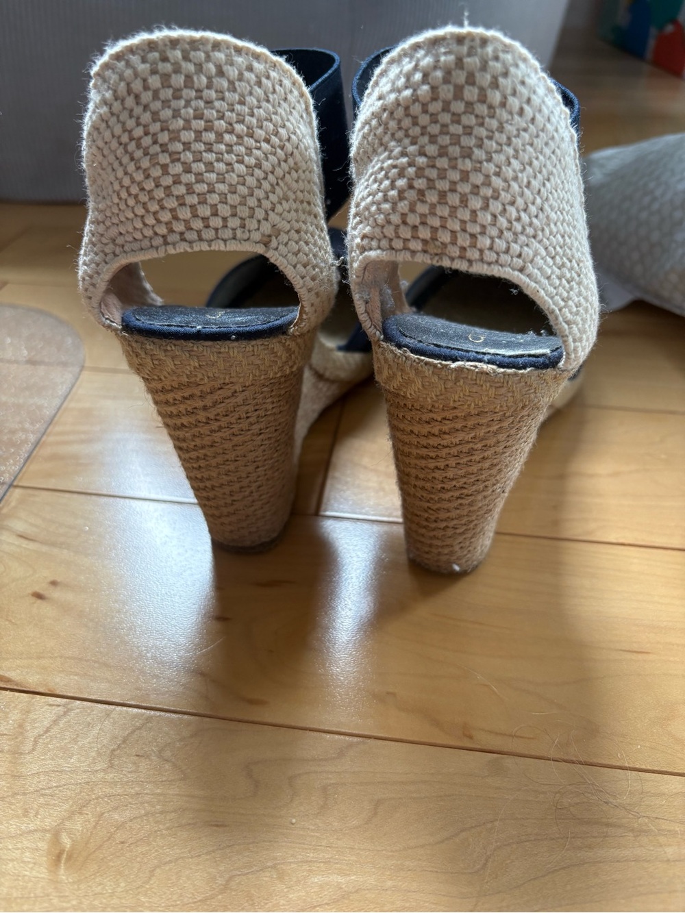 André Assous Anouka Espadrille Wedge Sandal in Navy Women’s Size 8 - Picture 4 of 9